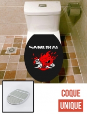 Housse de toilette - Décoration abattant wc cyberpunk samurai