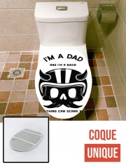 Housse de toilette - Décoration abattant wc Dad and Biker