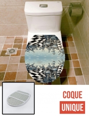 Housse de toilette - Décoration abattant wc Damier