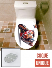 Housse de toilette - Décoration abattant wc Dani Pedrosa Moto GP Cartoon Art