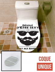 Housse de toilette - Décoration abattant wc Désolé d'être sexy c'est ma barbe