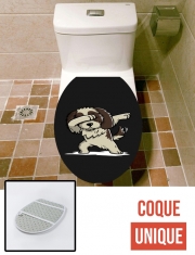 Housse de toilette - Décoration abattant wc Dog Shih Tzu Dabbing