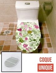 Housse de toilette - Décoration abattant wc doodle flowers