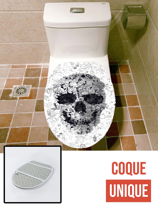 Housse de toilette - Décoration abattant wc Doodle Skull