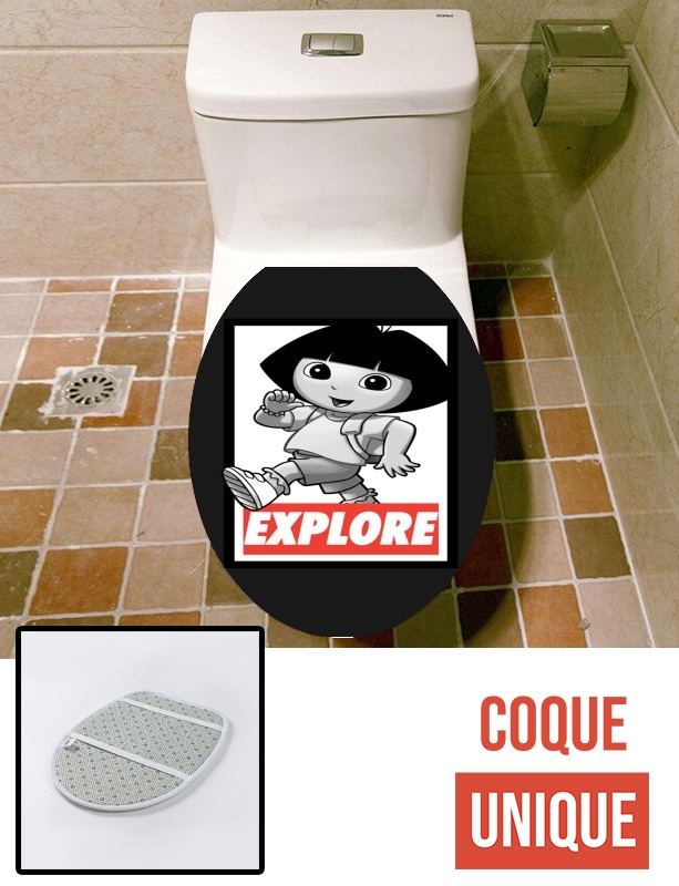 Housse de toilette - Décoration abattant wc Dora Explore