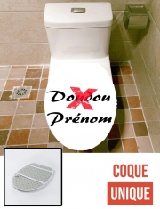 Housse de toilette - Décoration abattant wc Doudou Respecte mon prenom