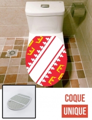 Housse de toilette - Décoration abattant wc Drapeau alsacien Alsace Lorraine