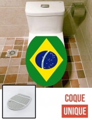 Housse de toilette - Décoration abattant wc Drapeau Bresil