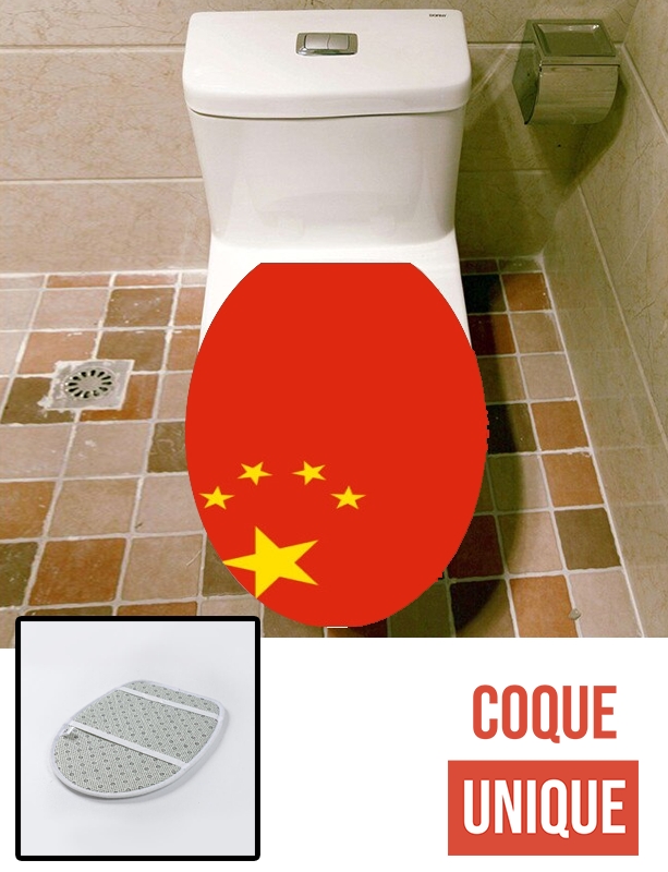 Housse de toilette - Décoration abattant wc Drapeau Chine