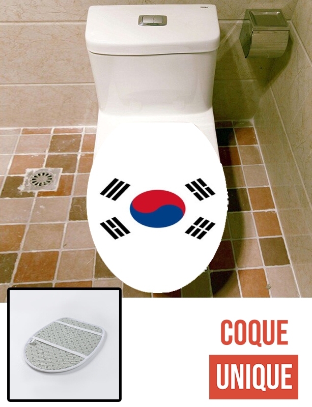 Housse de toilette - Décoration abattant wc Drapeau Coree Du Sud