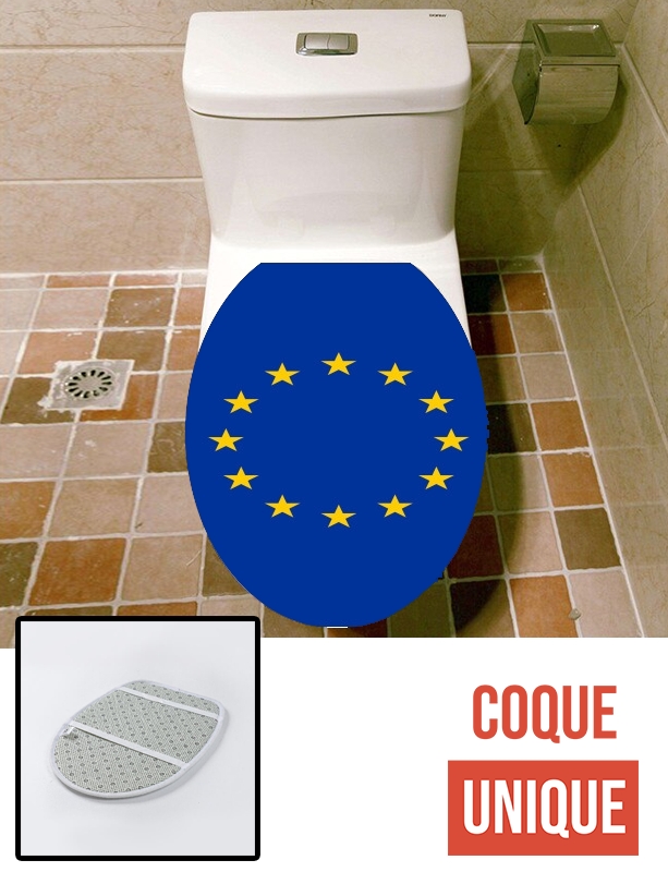 Housse de toilette - Décoration abattant wc Drapeau Europeen
