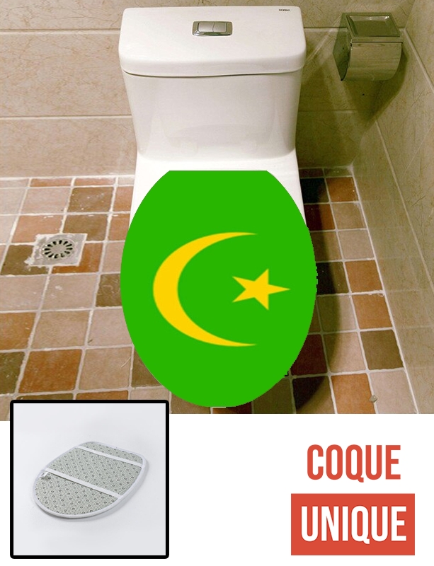 Housse de toilette - Décoration abattant wc Drapeau Mauritanie