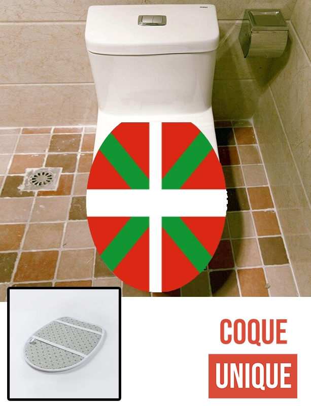 Housse de toilette - Décoration abattant wc Drapeau Pays Basque