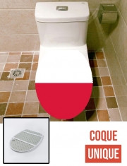 Housse de toilette - Décoration abattant wc Drapeau Pologne