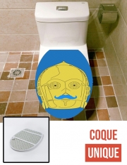 Housse de toilette - Décoration abattant wc Droid Moustache