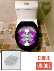 Housse de toilette - Décoration abattant wc Flowers Skull