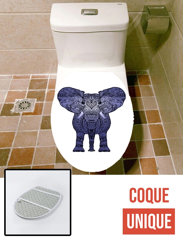 Housse de toilette - Décoration abattant wc Elephant Blue