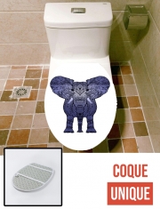 Housse de toilette - Décoration abattant wc Elephant Blue