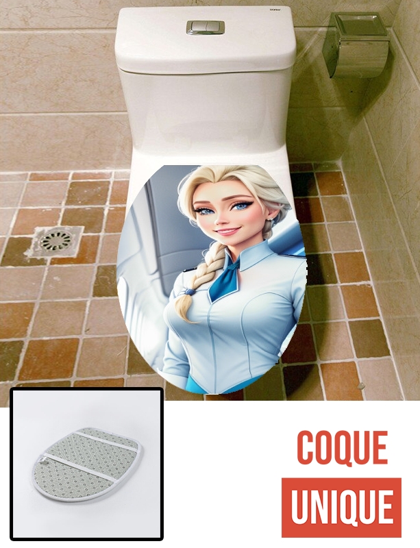 Housse de toilette - Décoration abattant wc Elsa Flight