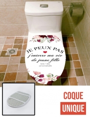 Housse de toilette - Décoration abattant wc EVJF Cadeau enterrement vie de jeune fille personnalisable avec date ou texte
