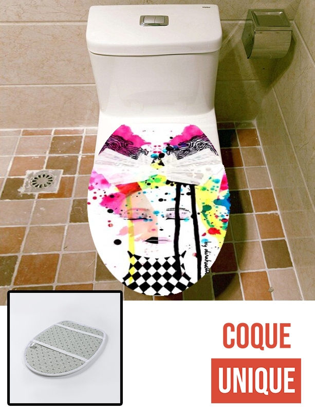 Housse de toilette - Décoration abattant wc Experimental girl