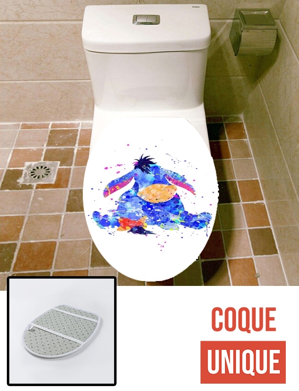 Housse de toilette - Décoration abattant wc Bourriquet Water color style