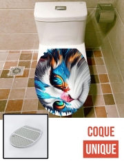 Housse de toilette - Décoration abattant wc Eyes Cat Watercolor