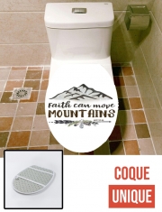 Housse de toilette - Décoration abattant wc Catholique - Faith can move montains Matt 17v20 Bible