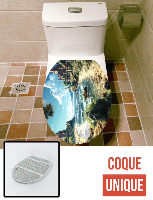 Housse de toilette - Décoration abattant wc Fantasy Landscape V5