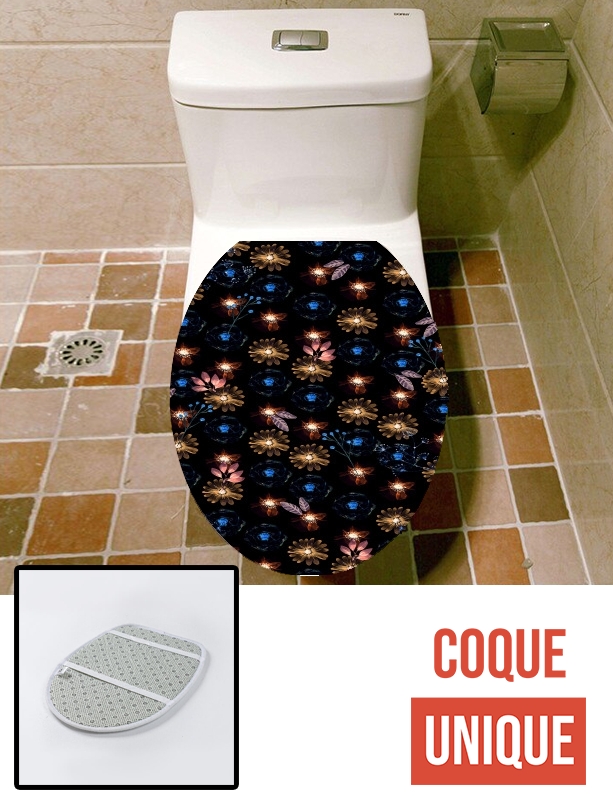 Housse de toilette - Décoration abattant wc Fireflowers