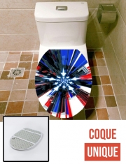 Housse de toilette - Décoration abattant wc Drapeau USA Mecha