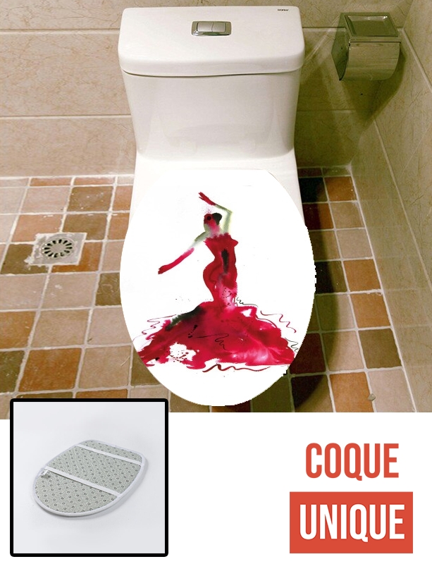 Housse de toilette - Décoration abattant wc Flamenco Danseuse