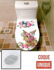 Housse de toilette - Décoration abattant wc Flower Friends bunny Lace Lapin