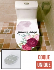 Housse de toilette - Décoration abattant wc Logo Fleuriste avec texte personnalisable