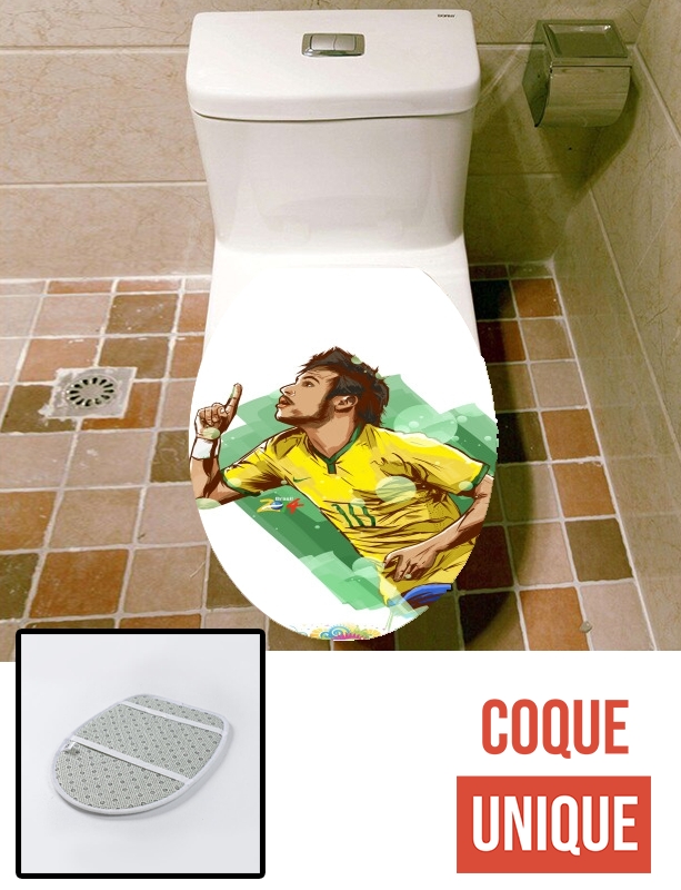 Housse de toilette - Décoration abattant wc Football Stars: Neymar Jr - Brasil
