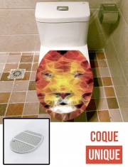 Housse de toilette - Décoration abattant wc fractal lion