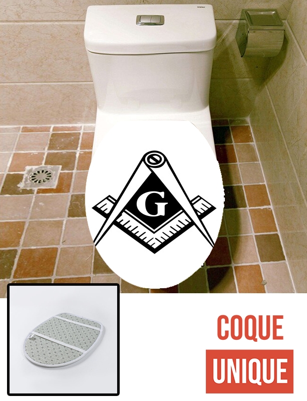 Housse de toilette - Décoration abattant wc Franc maçon