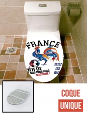 Housse de toilette - Décoration abattant wc France Football Coq Sportif Fier de nos couleurs Allez les bleus