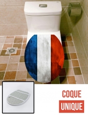 Housse de toilette - Décoration abattant wc Drapeau France vintage