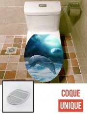 Housse de toilette - Décoration abattant wc Freedom Of Dolphins