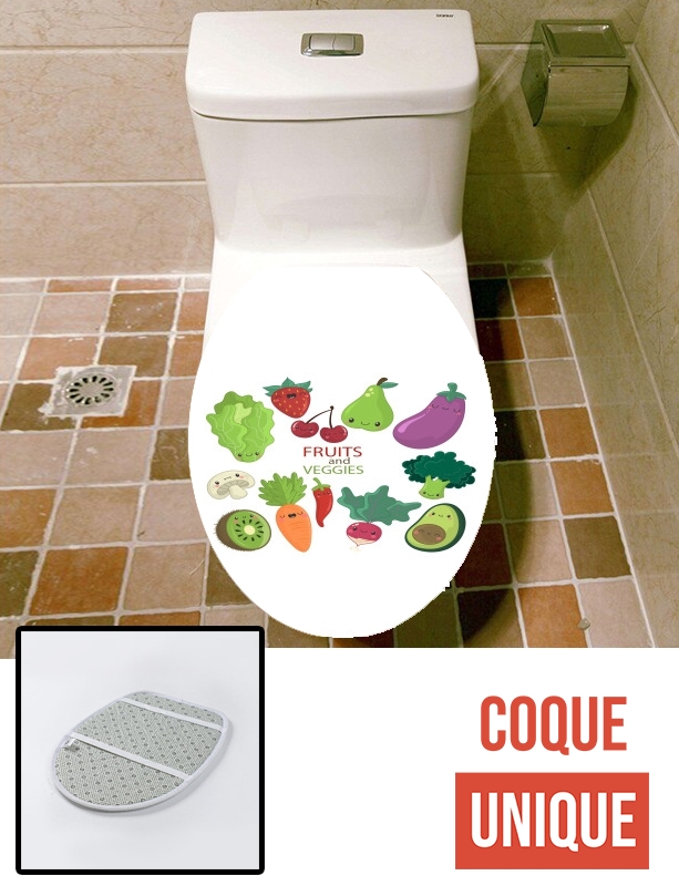 Housse de toilette - Décoration abattant wc Fruits and veggies