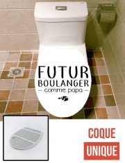 Housse de toilette - Décoration abattant wc Futur boulanger comme papa