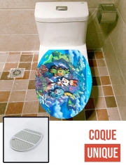 Housse de toilette - Décoration abattant wc Galar Rules Flambino x Ouistempo et Larméléon