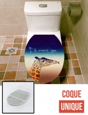 Housse de toilette - Décoration abattant wc Giraffe Love - Gauche
