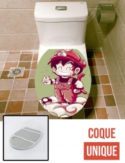 Housse de toilette - Décoration abattant wc Goku-mario Vert