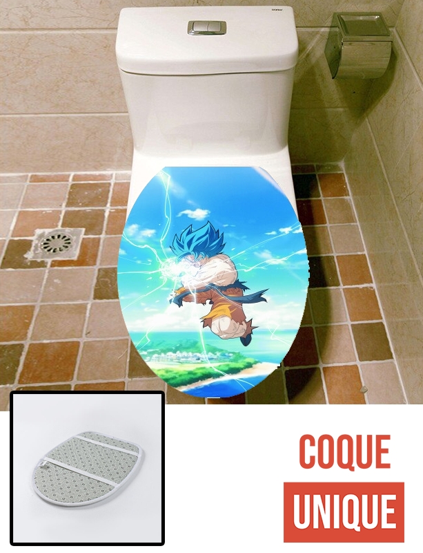 Housse de toilette - Décoration abattant wc Goku Powerful