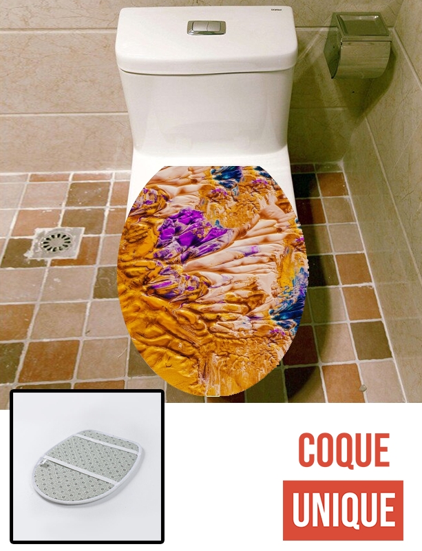 Housse de toilette - Décoration abattant wc Gold and Purple Paint