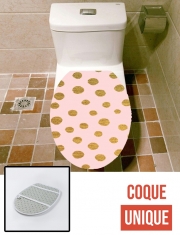 Housse de toilette - Décoration abattant wc Golden Dots And Pink