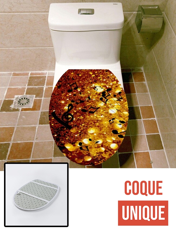 Housse de toilette - Décoration abattant wc Golden Music