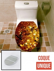 Housse de toilette - Décoration abattant wc Golden Music